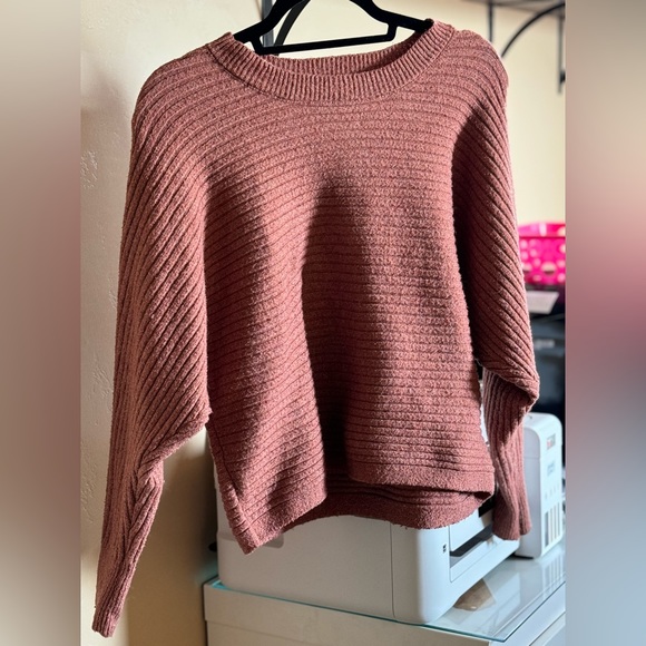 PINK ROSE BRICK ORANGE CROP SWEATER - Picture 6 of 6